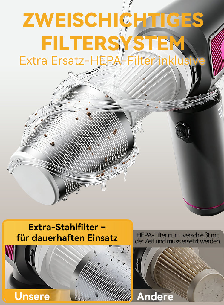 Avreno 4-in-1-Handstaubsauger Nahaufnahme Bedienknopf
