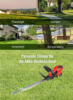 Avreno Akku Heckenschere Nahaufnahme Ladegerät