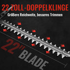 Avreno Akku Heckenschere mit 22 Zoll Doppelklinge
