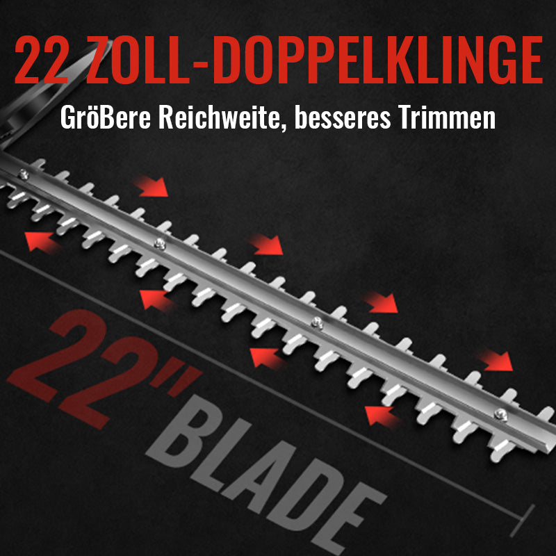 Avreno Akku Heckenschere mit 22 Zoll Doppelklinge