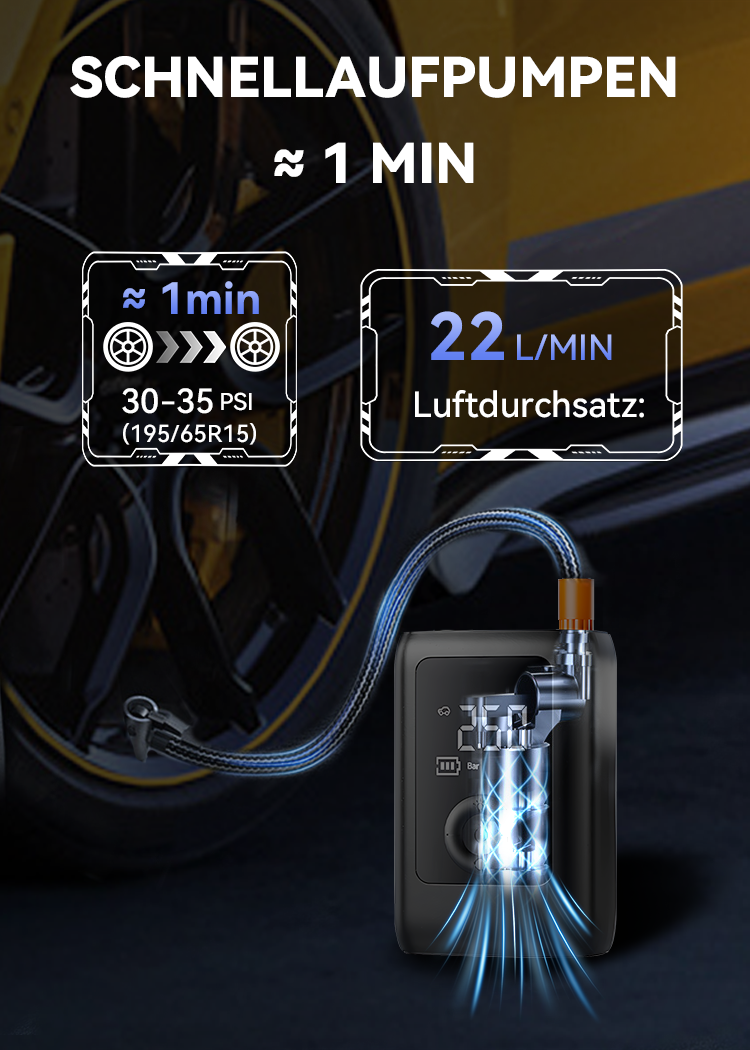 Avreno Akku Luftpumpe Nahaufnahme Anschluss