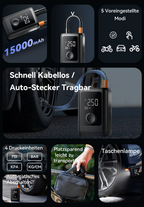 Avreno Akku Luftpumpe Nahaufnahme USB-Anschluss