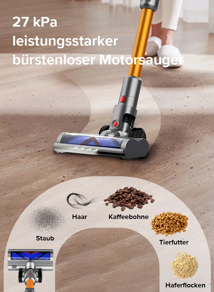 Avreno Akku Staubsauger Nahaufnahme Bedienfeld
