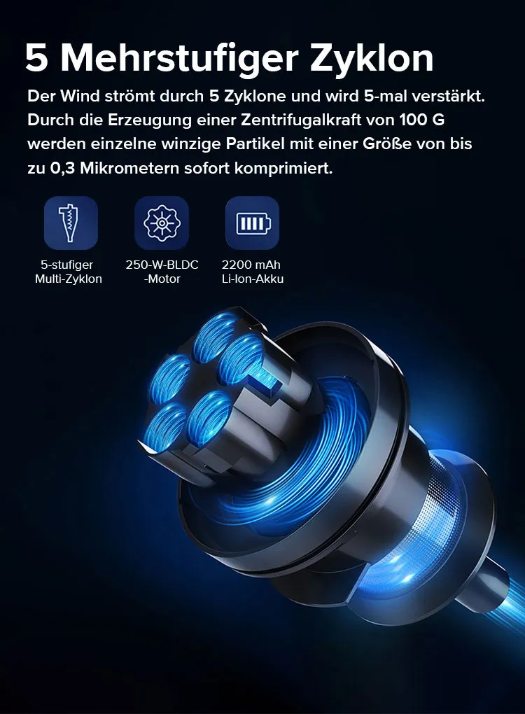 Avreno Akku Staubsauger Nahaufnahme Motoreinheit