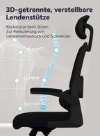Avreno Bürostuhl Nahaufnahme Netz-Lendenstütze