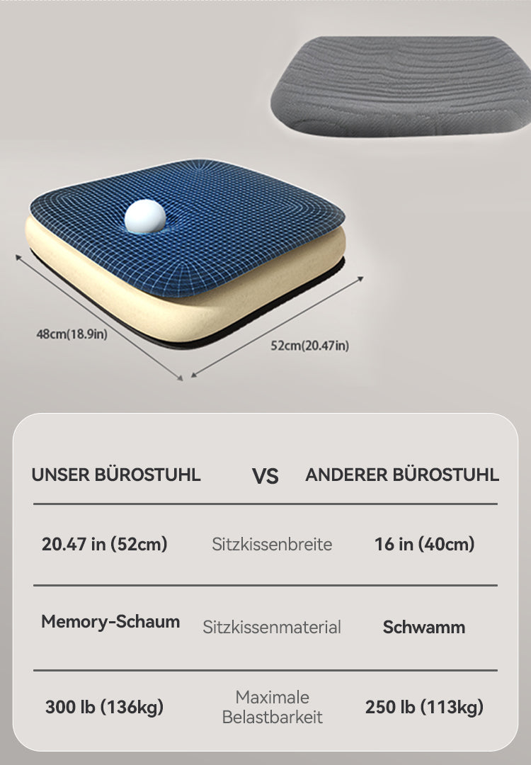 Avreno Bürostuhl Nahaufnahme Rollen und Gasdruckfeder