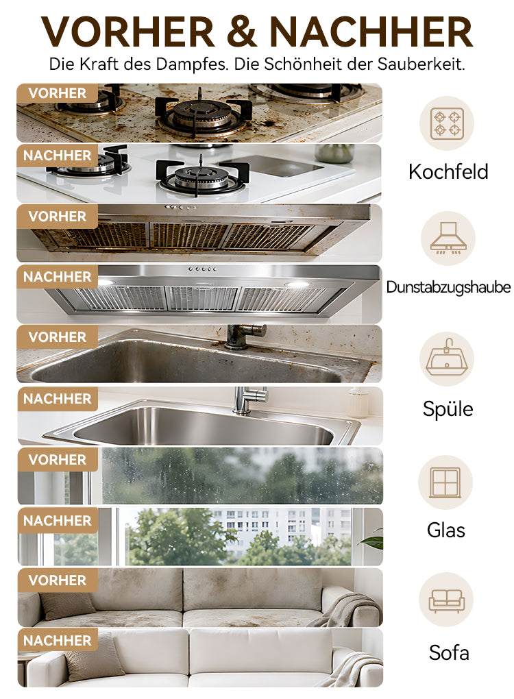 Avreno Dampfreiniger Nahaufnahme Display