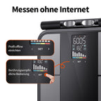 Avreno Körperfettwaage im Offline-Wiegemodus mit Touch-Bedienung
