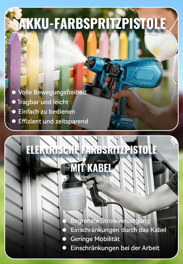 Avreno Farbspritzpistole Nahaufnahme Akkufach