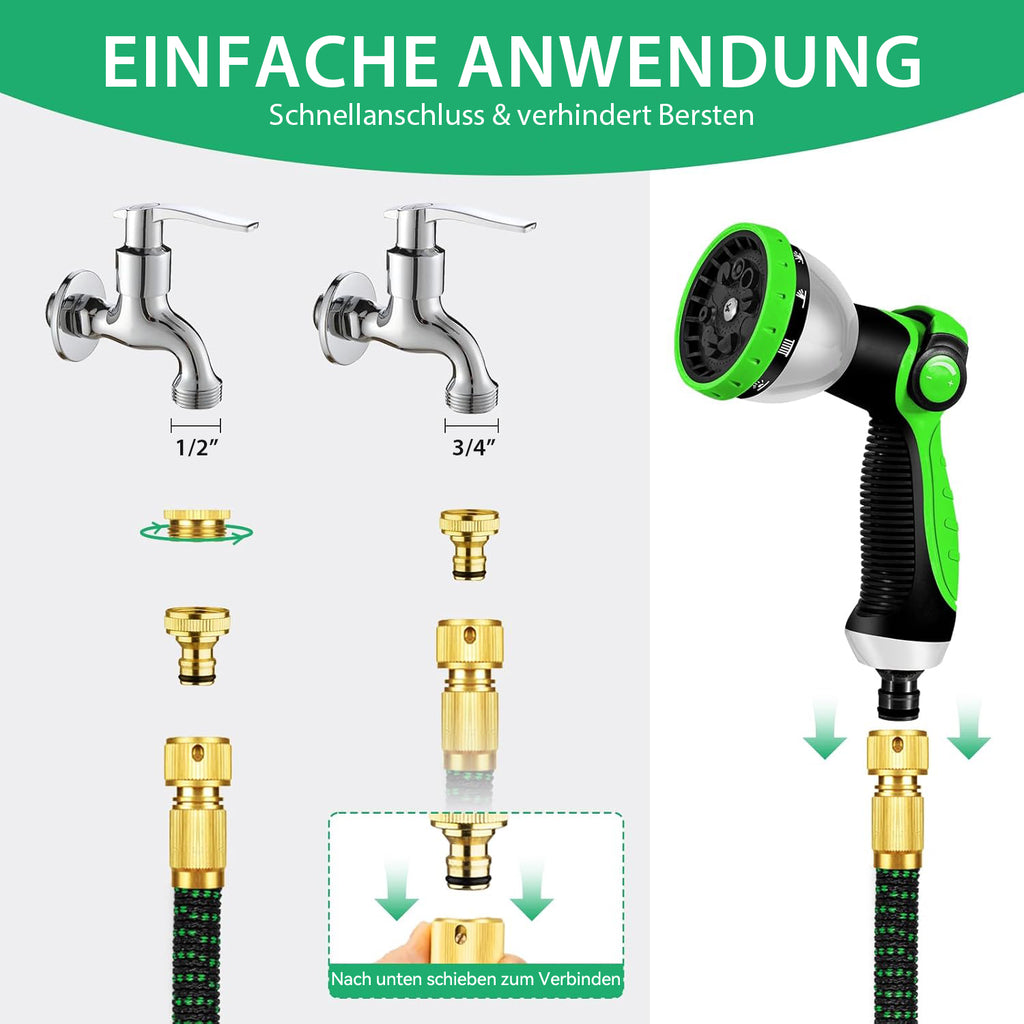 Avreno Gartenschlauch mit rostbeständigen Metallanschlüssen