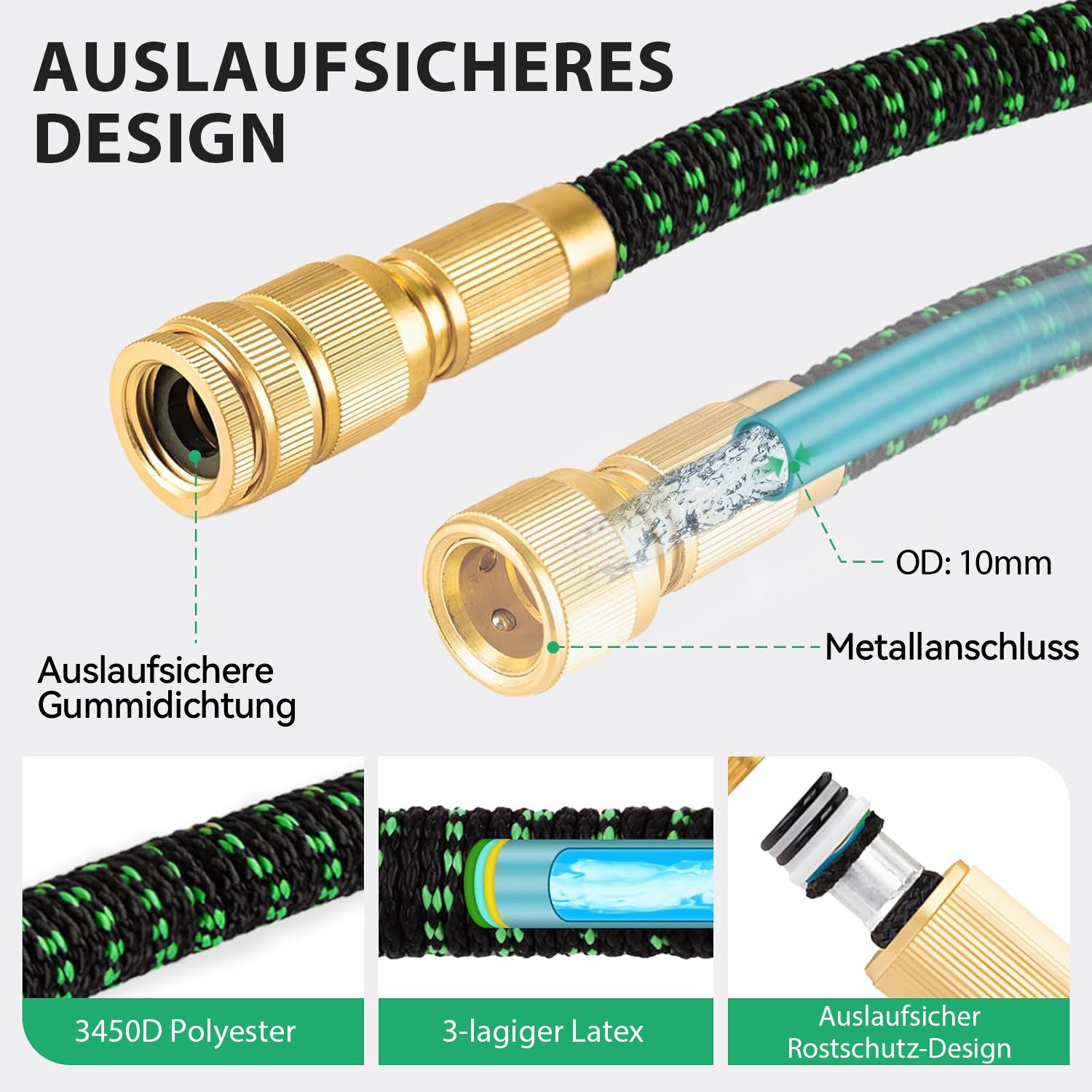 Avreno Gartenschlauch aus strapazierfähigem 3450D-Gewebe