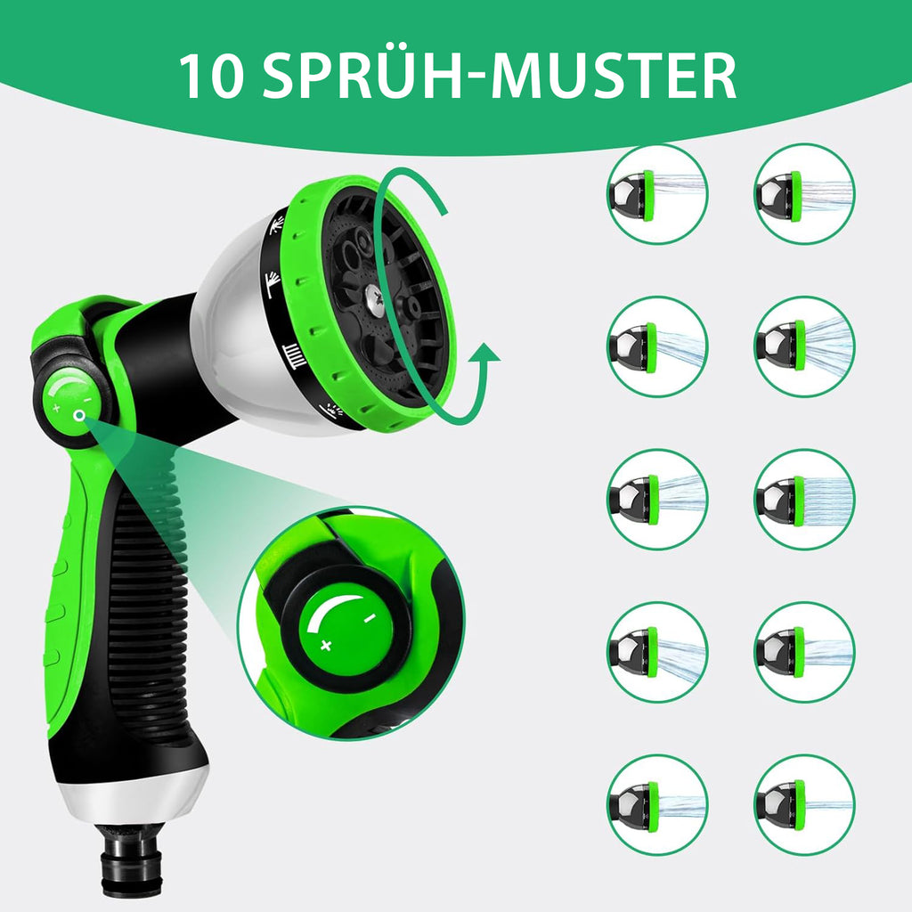 Avreno Gartenschlauch mit Spritzpistole und 10 Sprühmustern