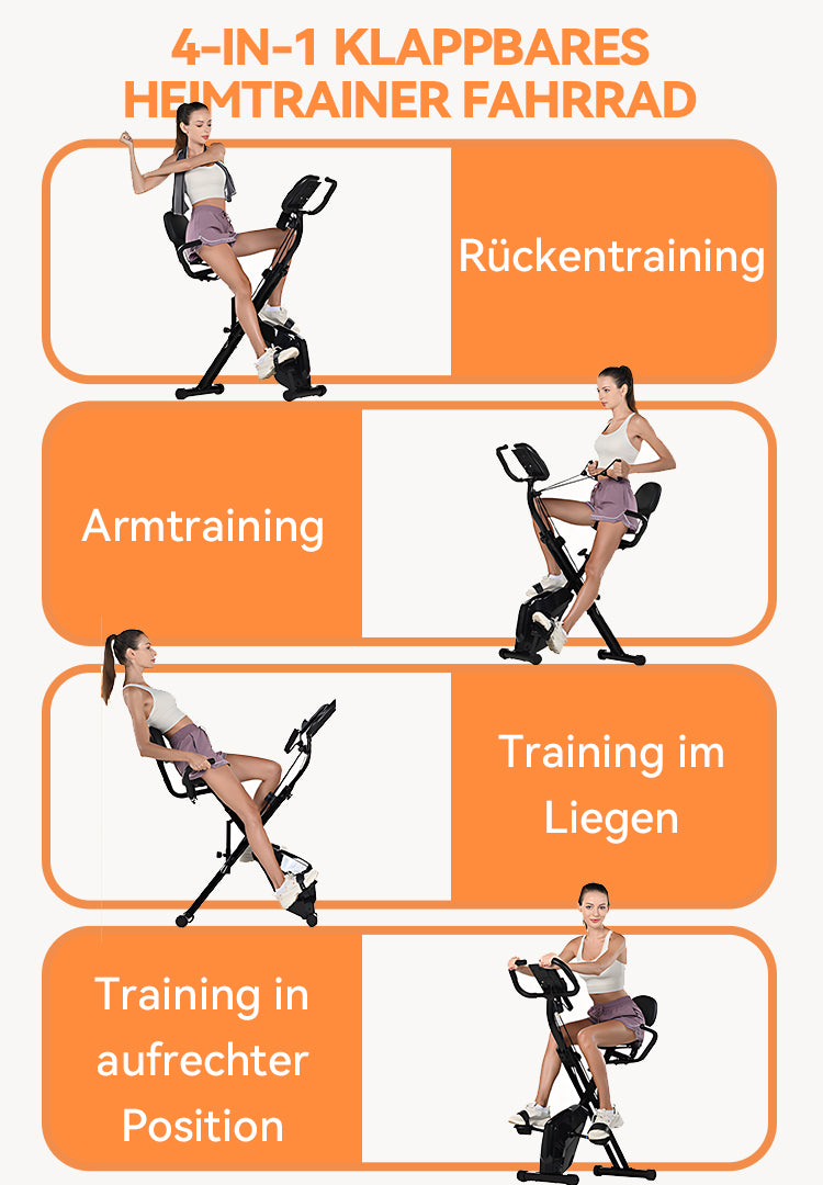 Avreno Heimtrainer Fahrrad Nahaufnahme Rückenlehne