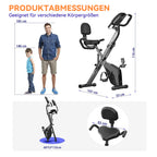 Avreno Heimtrainer Fahrrad klappbar mit Transportrollen