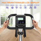 Avreno Heimtrainer Fahrrad mit LCD-Display und Herzfrequenzmessung