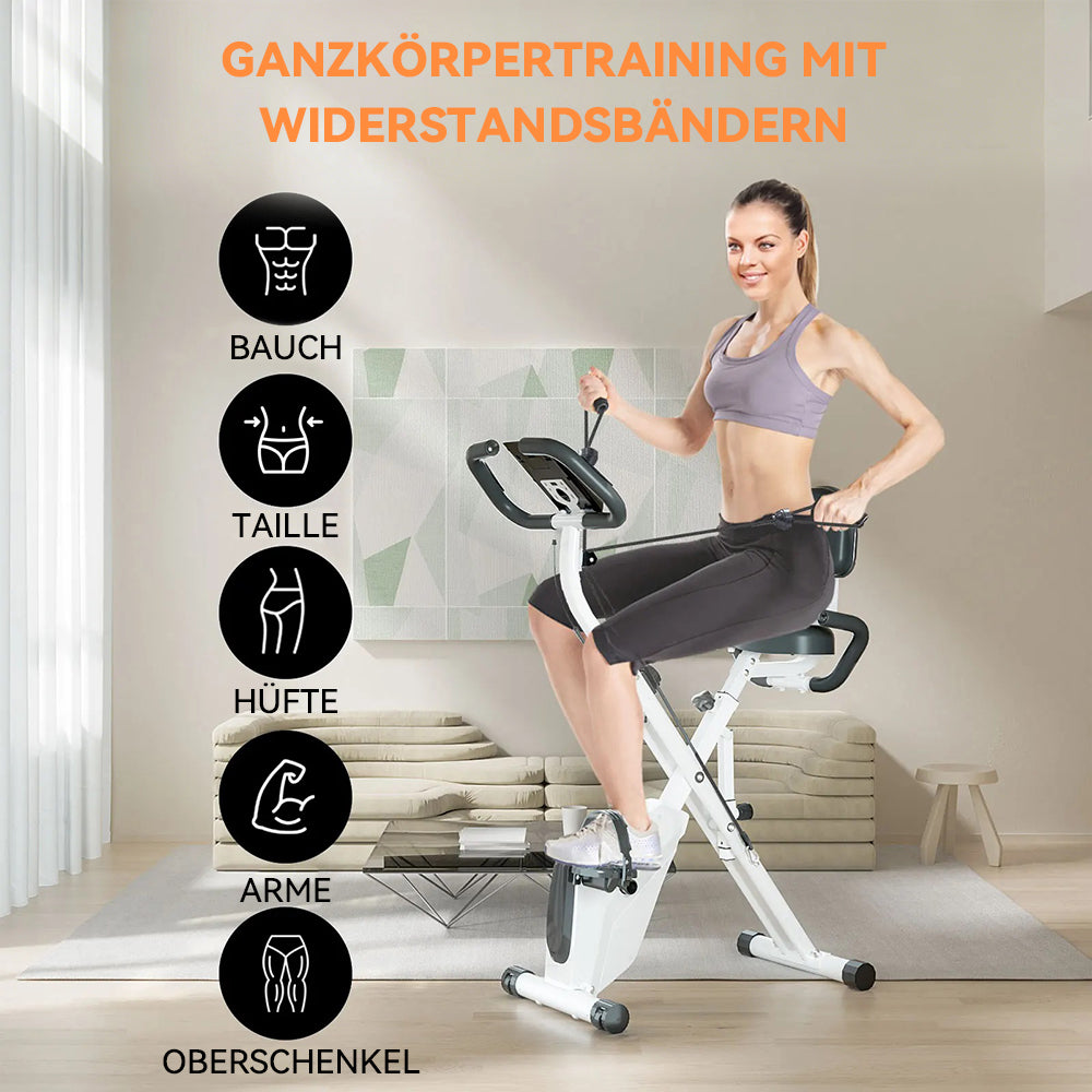 Avreno Heimtrainer Fahrrad mit Arm-Widerstandsbändern für Ganzkörpertraining