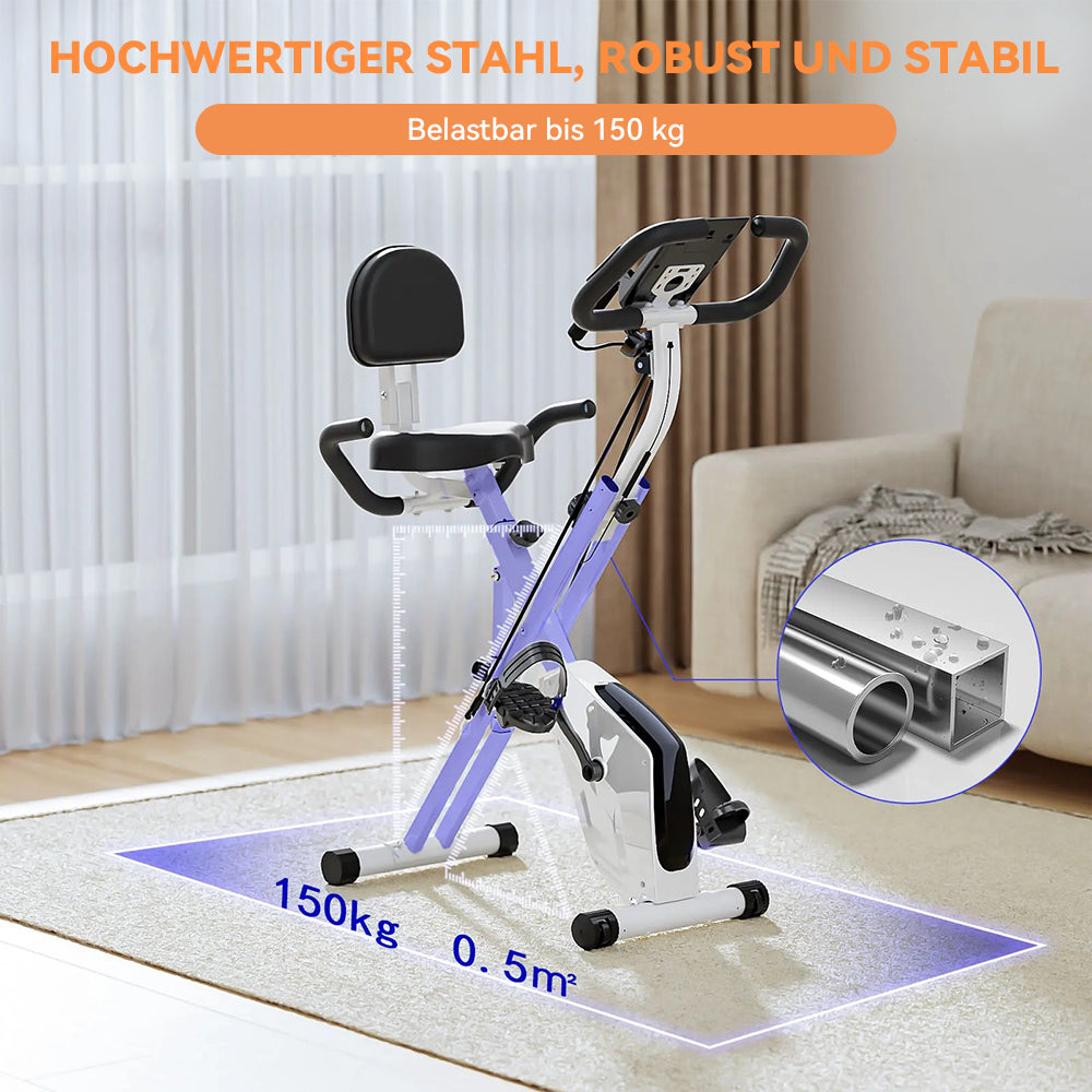 Avreno Heimtrainer Fahrrad mit stabilem X-Rahmen aus Stahl