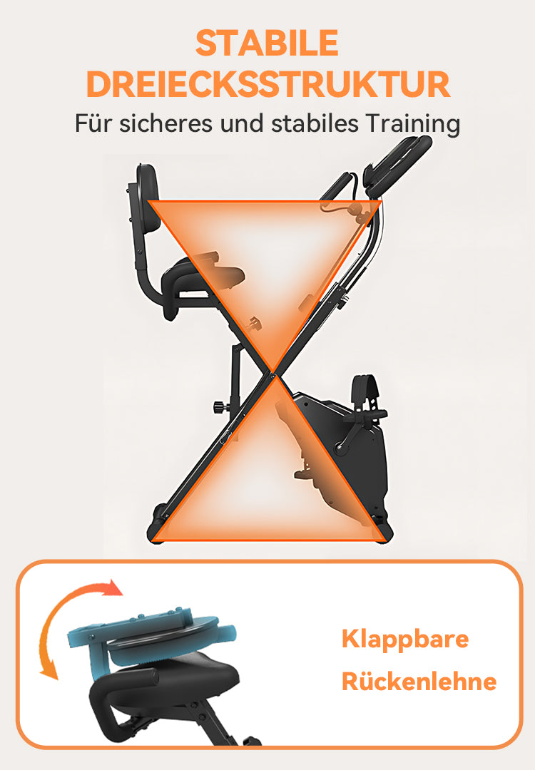 Avreno Heimtrainer Fahrrad Nahaufnahme Rahmenverbindung