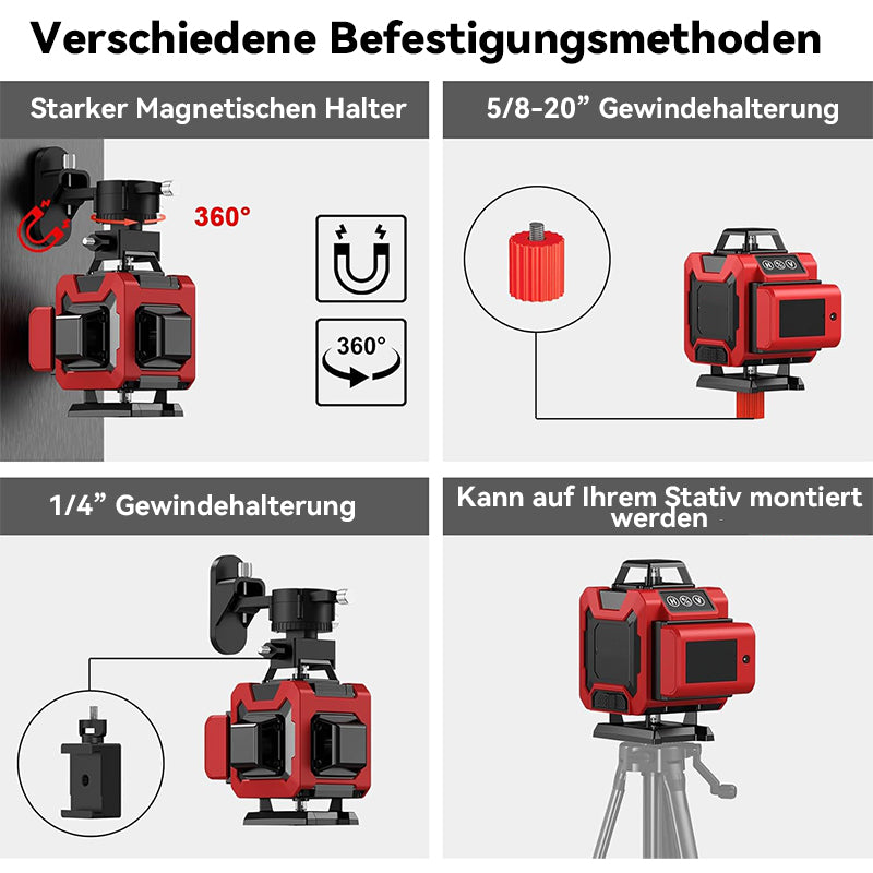 Avreno Kreuzlinienlaser auf Stativ montiert