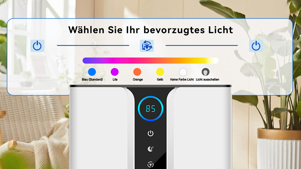 Avreno Luftentfeuchter mit wechselndem Farblicht