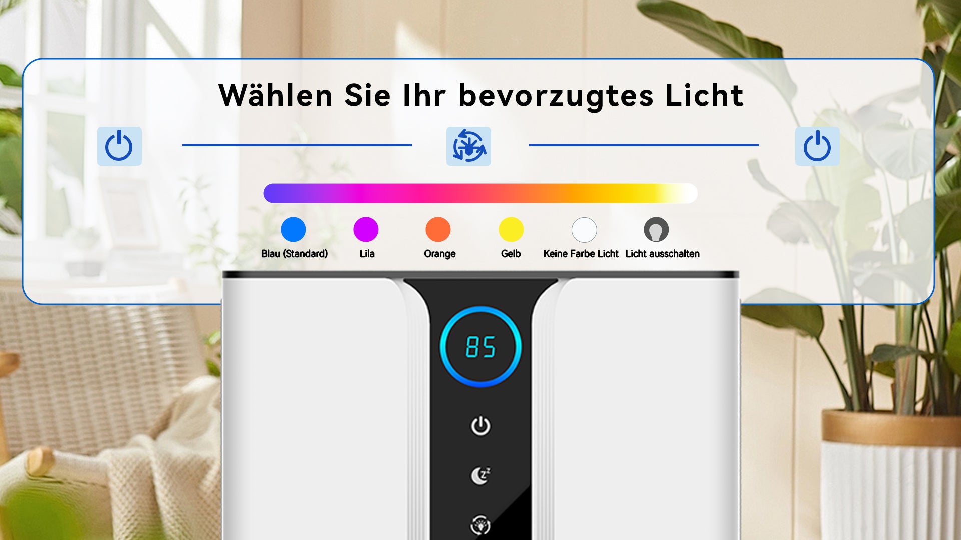 Avreno Luftentfeuchter mit wechselndem Farblicht
