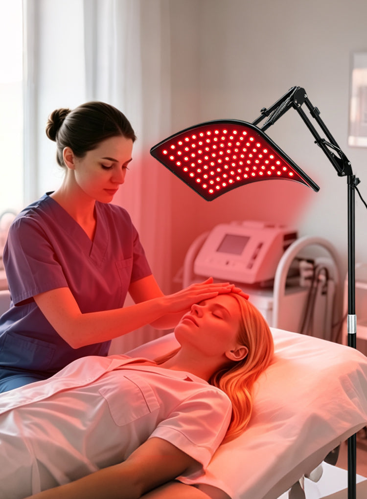 Avreno Rotlichttherapie Lampe bei der Gesichtspflege