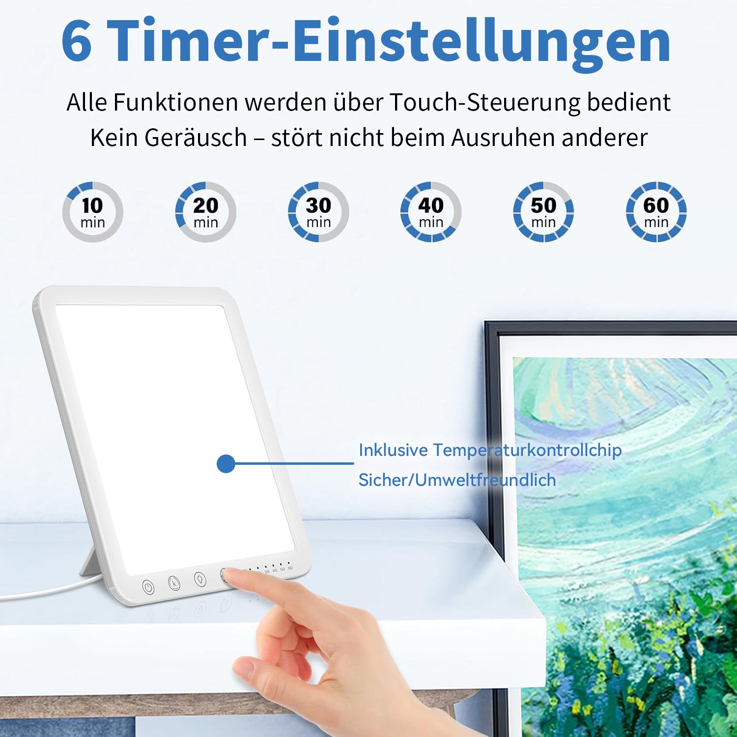Avreno Tageslichtlampe mit Timer-Einstellungen und Memory-Funktion