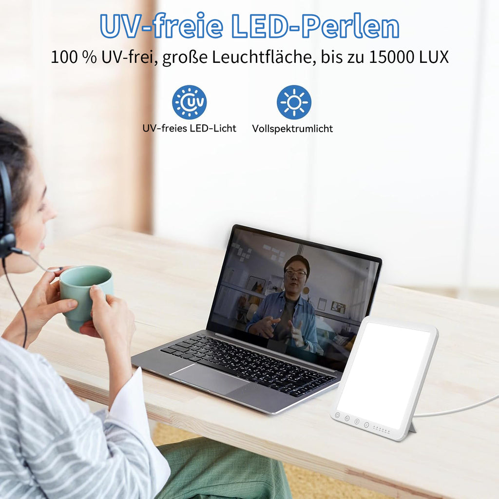 Avreno Tageslichtlampe mit 15.000 Lux ohne UV-Strahlung