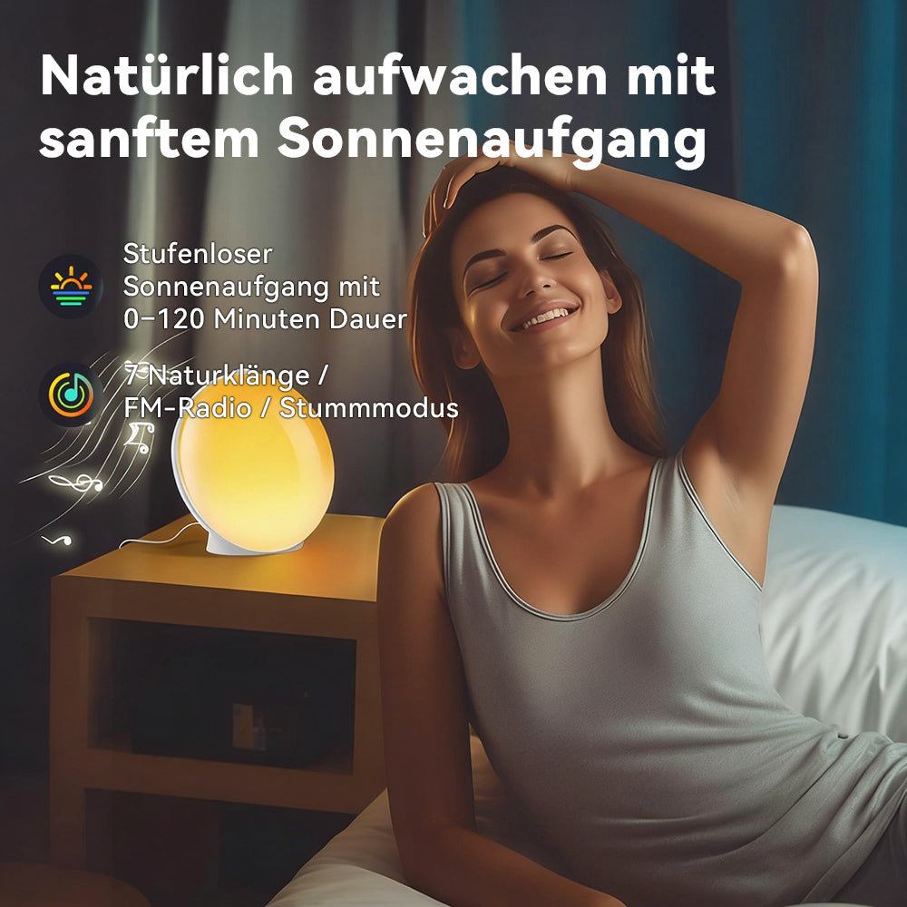 Avreno Tageslichtwecker mit Sonnenaufgangssimulation zum sanften Aufwachen