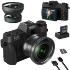 Cearan 6X Digitalkamera 3,0-Zoll-HD-Klappbildschirm für flexible Aufnahmewinkel und einfache Handhabung