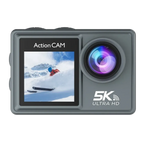 Danxon Action Kamera mit 5K Ultra HD Display auf weißem Hintergrund
