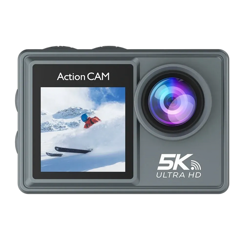 Danxon Action Kamera mit 5K Ultra HD Display auf weißem Hintergrund