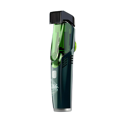 Grüner Danxon Barttrimmer mit Digitaldisplay auf weißem Hintergrund