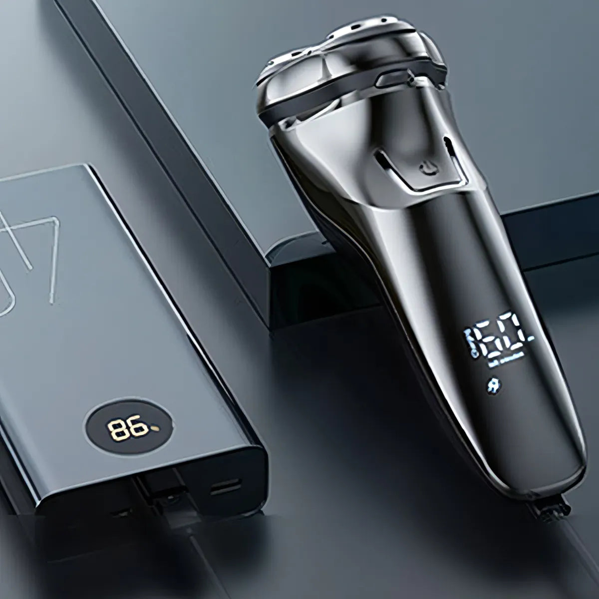 Danxon Elektrische Rasierer wird mit einer Powerbank aufgeladen