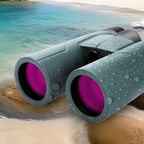 Danxon Ferngläser mit pinkfarbenen Linsen am Strand
