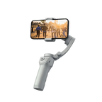Danxon Gimbal-Stabilisator mit angebrachtem Smartphone auf weißem Hintergrund