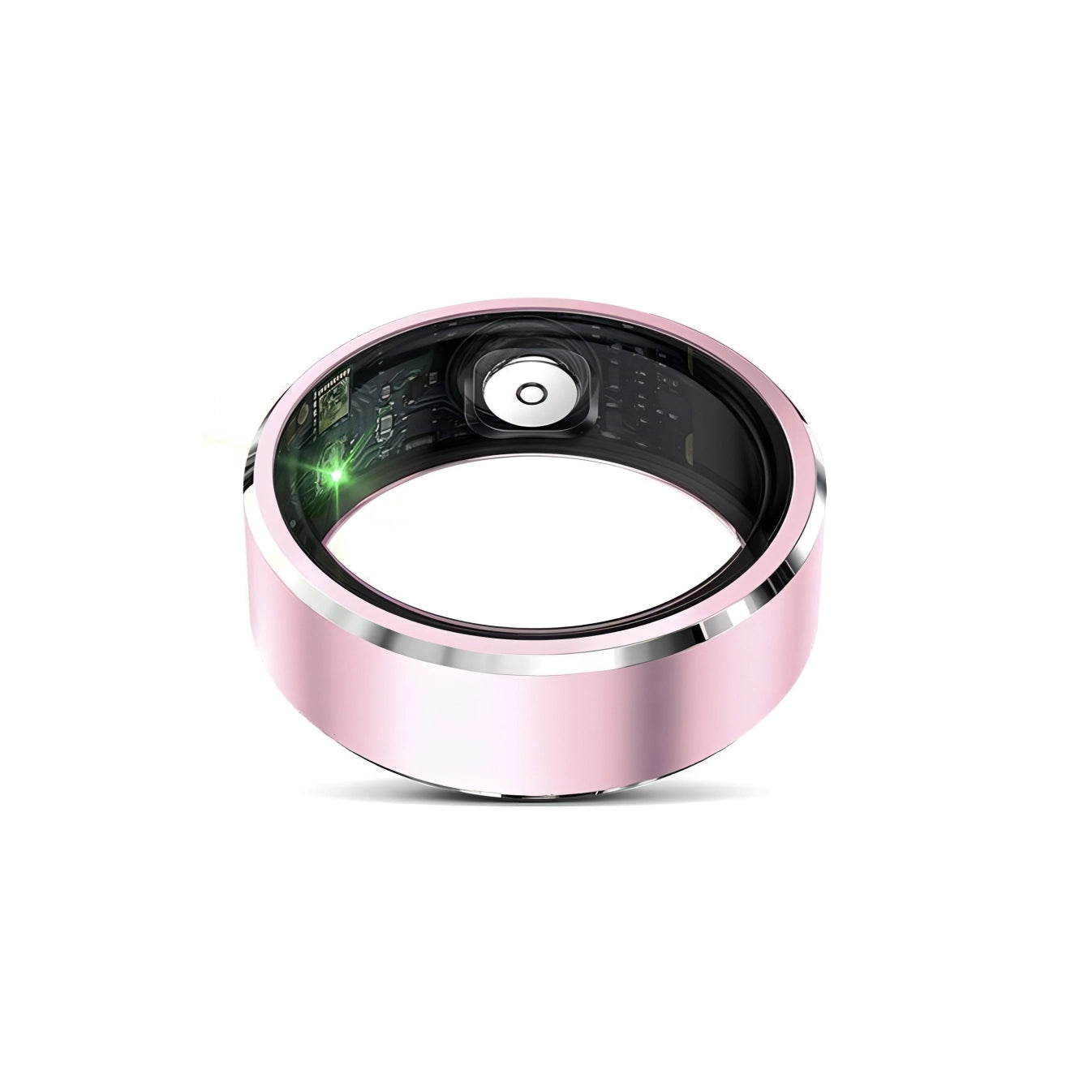 Lazvik Smart Ring mit elektronischen Komponenten auf weißem Hintergrund