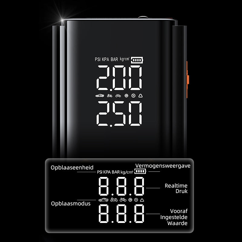 Norexo Jumpstarter dubbel LED-display PSI/KPA