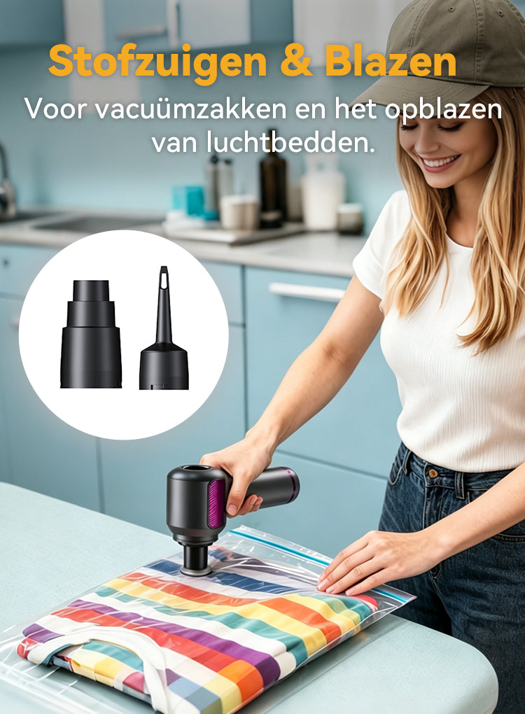Norexo Handstofzuiger close-up van breed opblaasmondstuk