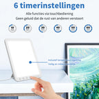 Norexo Daglichtlamp met 6 timerinstellingen en geheugenfunctie