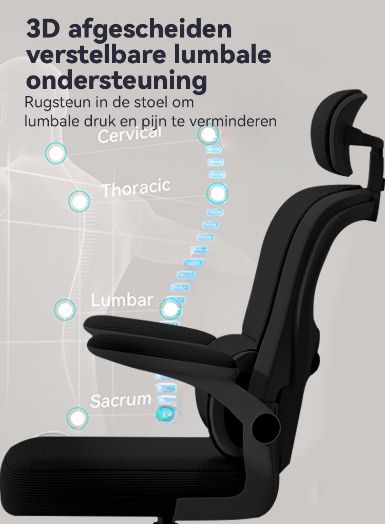 Norexo Bureaustoel lendensteun close-up