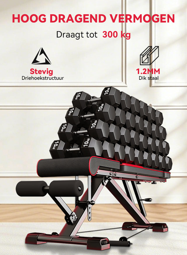 Norexo Fitnessbank close-up van standenverstelling