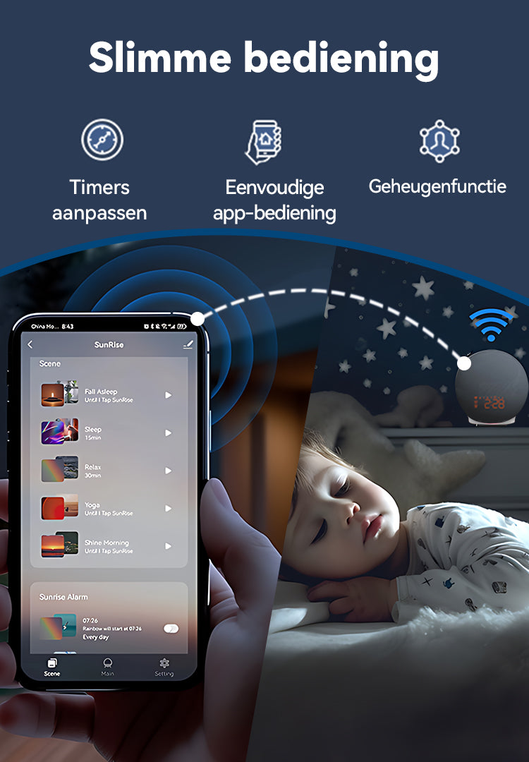 Norexo Wake Up Light soft-touch paneel close-up