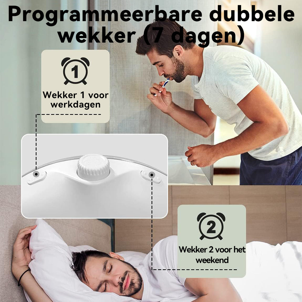 Norexo Wake Up Light met twee instelbare alarmen