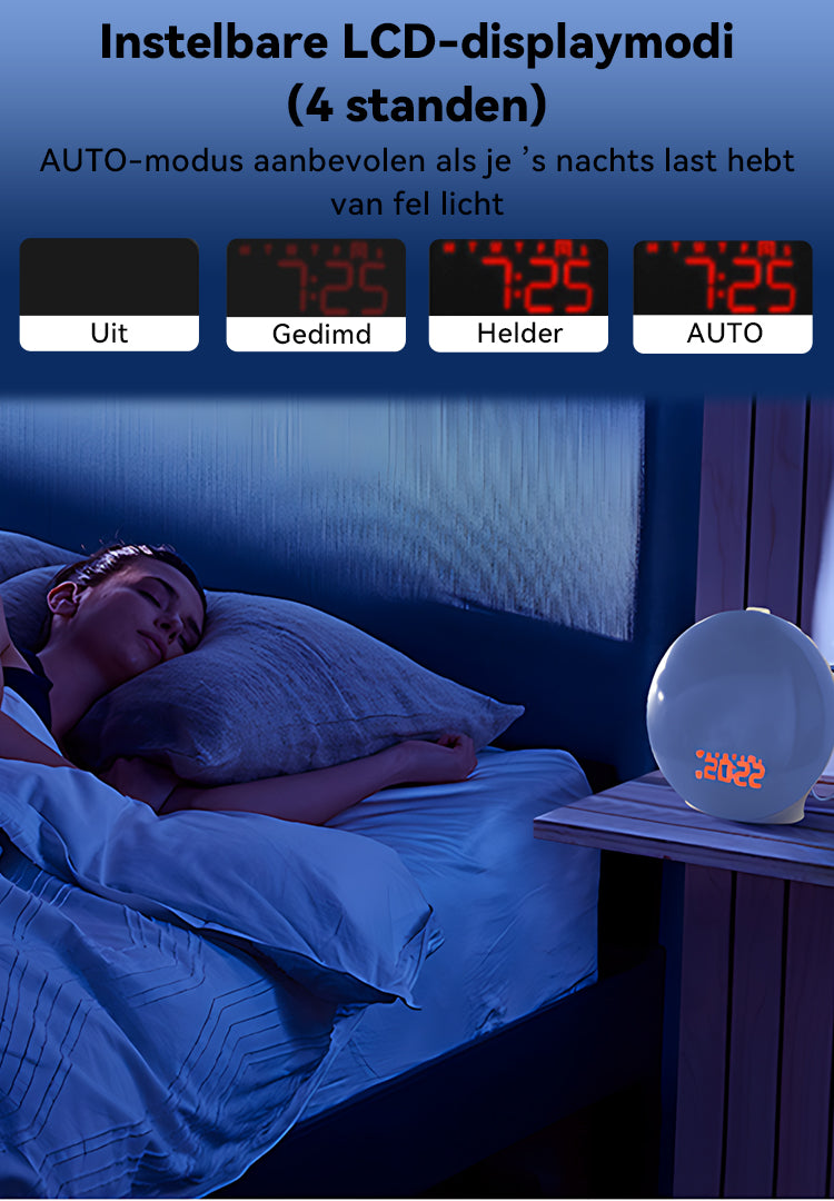 Norexo Wake Up Light bedieningspaneel close-up