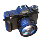 Norwiss Digitalkamera with a large lens on a reflective surface