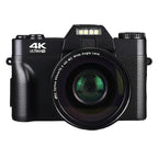 Black Norwiss Digitalkamera with 4K Ultra-HD label on a black background
