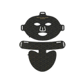 Schwarze Norwiss LED Gesichtsmaske mit geometrischem Design auf weißem Hintergrund
