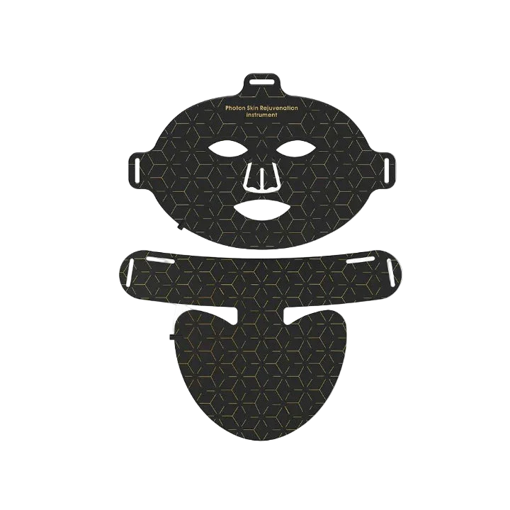 Schwarze Norwiss LED Gesichtsmaske mit geometrischem Design auf weißem Hintergrund
