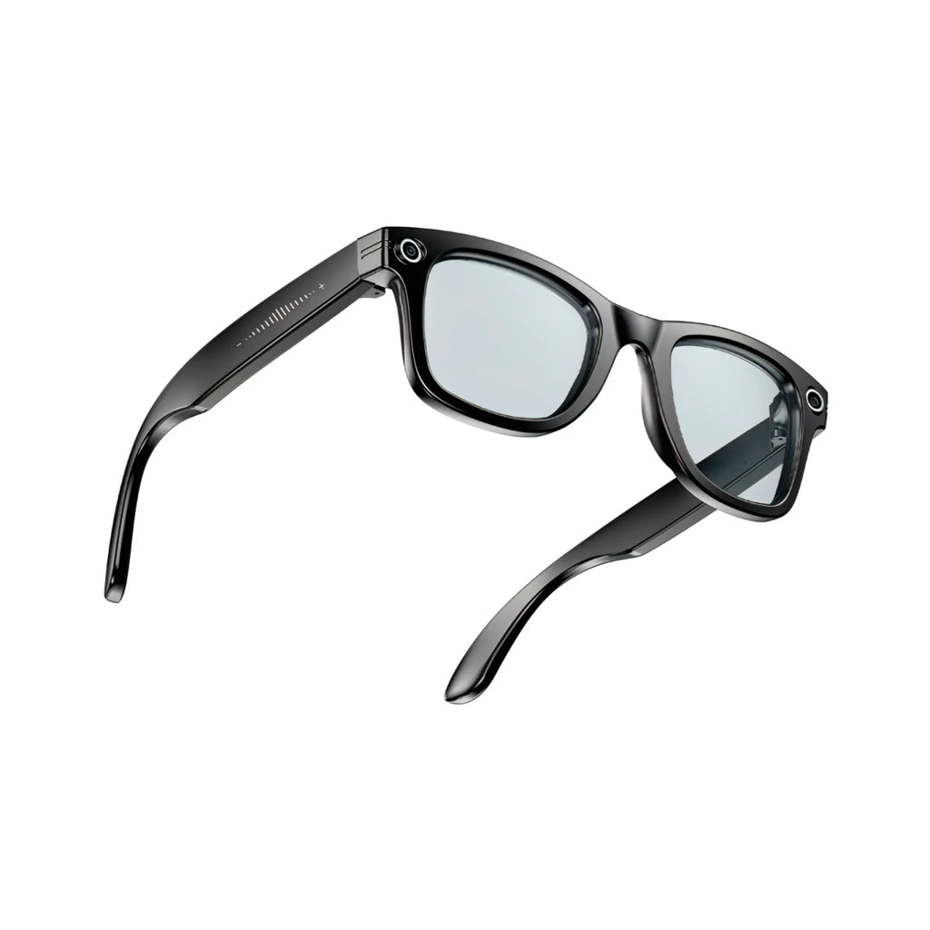 Schwarze Norwiss Smart Glasses auf weißem Hintergrund